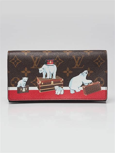 louis vuitton limited edition monogram canvas polar bear sarah wallet